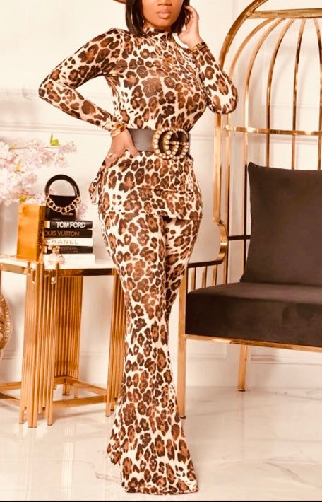 Marissa Leopard Print Pants Set