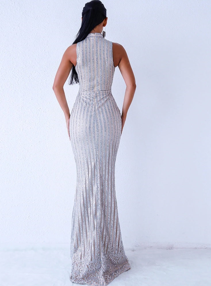 Ms. New York Silver Formal Gown