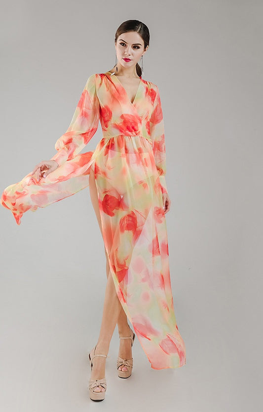 Chiffon Floral Maxi Dress