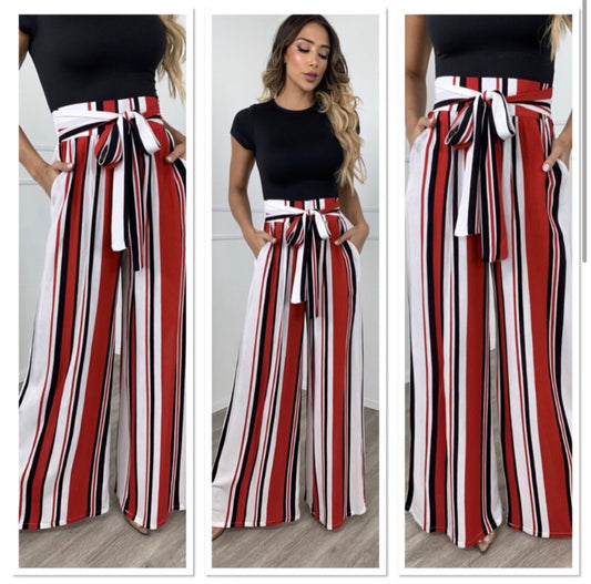 Stripes Wide Leg Pants