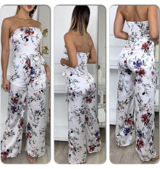 Floral Strapless Jumpsuit